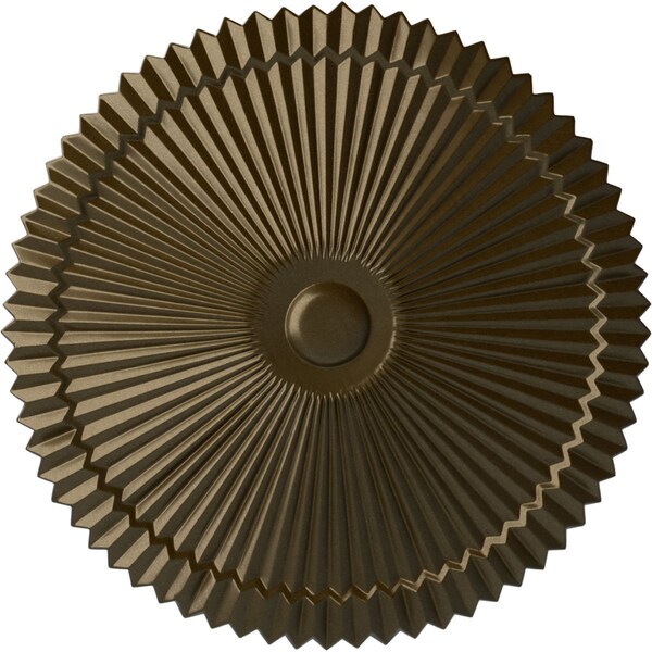 Ekena Millwork Shakuras Ceiling Medallion (Fits Canopies up to 5"), Hand-Painted Brass, 24"OD x 3"P CM24SHBRS - main